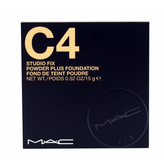 MAC COSMETICS STUDIO FOUNDATION 0.52 OZ C4 MAC COSMETICS/STUDIO FIX POWDER PLUS FOUNDATION (C4) .52 OZ (15 ML) PEACHY GOLDEN/GOLDEN UNDERTONE LIGHT-MEDIUM SKIN (COOL)