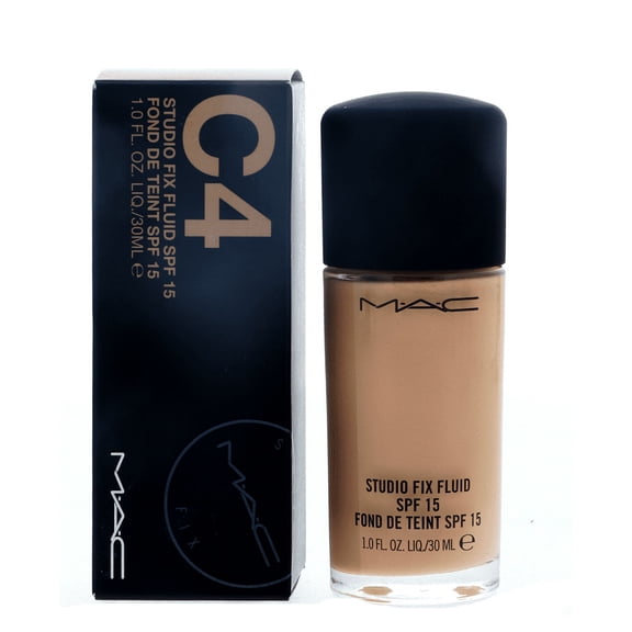 MAC COSMETICS STUDIO FOUNDATION 1.0 OZ C4 MAC COSMETICS/STUDIO FIX FLUID SPF 15 (C4) 1.0 OZ (30 ML) LIGHT NEUTRAL GOLDEN W/PEACHY FOR LIGHT SKIN (COOL)