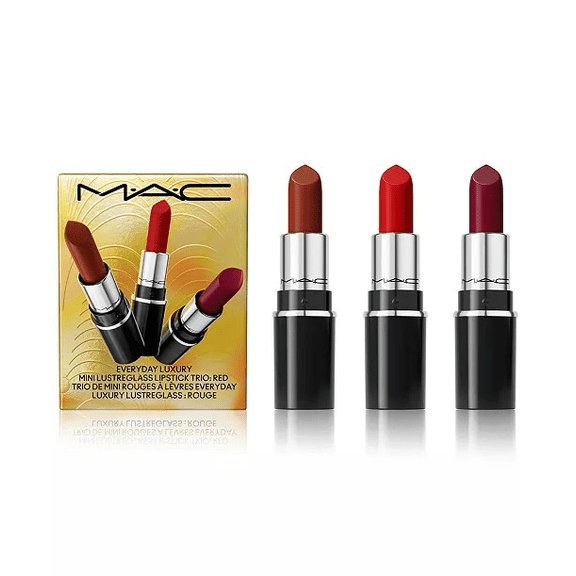 MAC, Set, H24 Everyday Luxury Mini Lustreglass Lipstick Trio: Red, 3pc