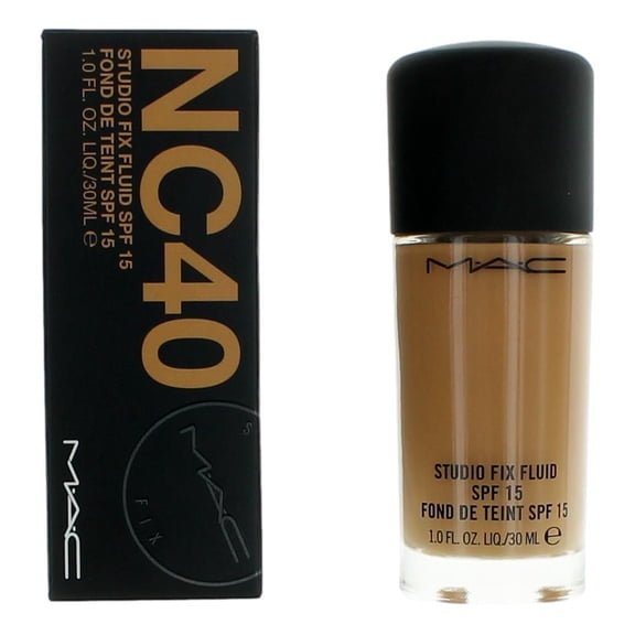 MAC Studio Fix Fluid Foundation SPF 15 - NC40 - Medium Beige With GoldenPeach Undertone For Medium Skin (Neutral-Cool) 30 ml / 1 oz