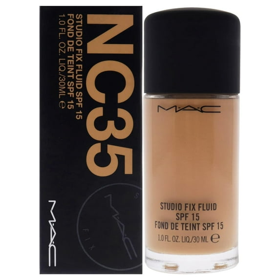 MAC Studio Fix Fluid Foundation SPF15 NC35 Light-Medium Peach Golden 30 ml/1 oz