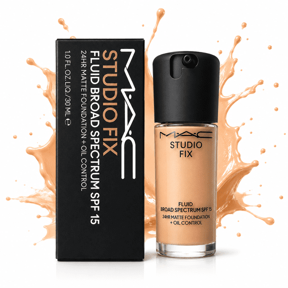 MAC Studio Fix Fluid SPF 15 Foundation + Oil Control 1.0 fl oz / 30 mL NW15 24HR Matte Finish