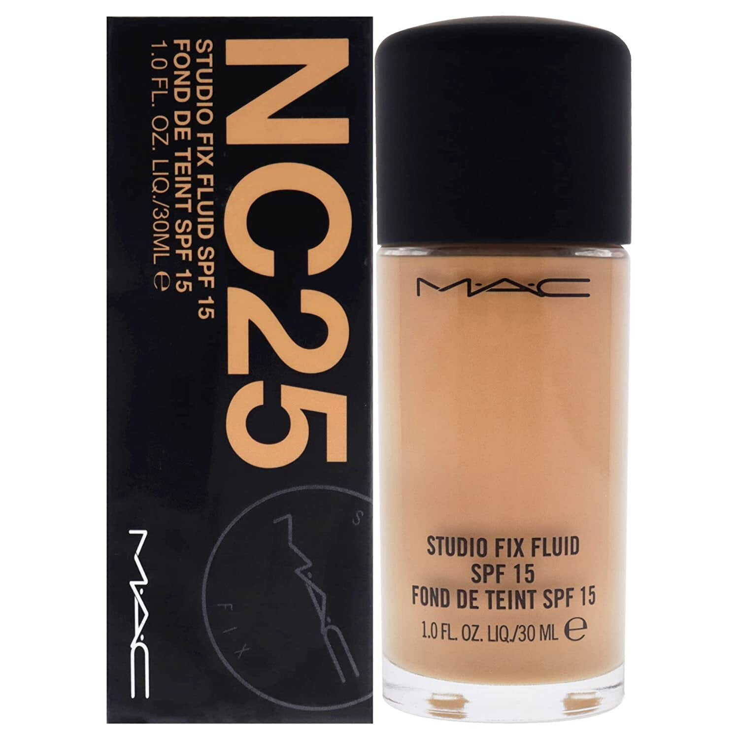 MAC Studio Fix Fluid SPF 15 NC25 Light Beige With Golden Peach