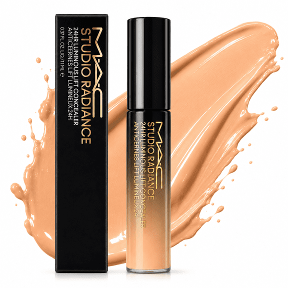 MAC Studio Radiance 24HR Luminous Lift Concealer N18, Medium Buildable Coverage, 0.37 fl oz
