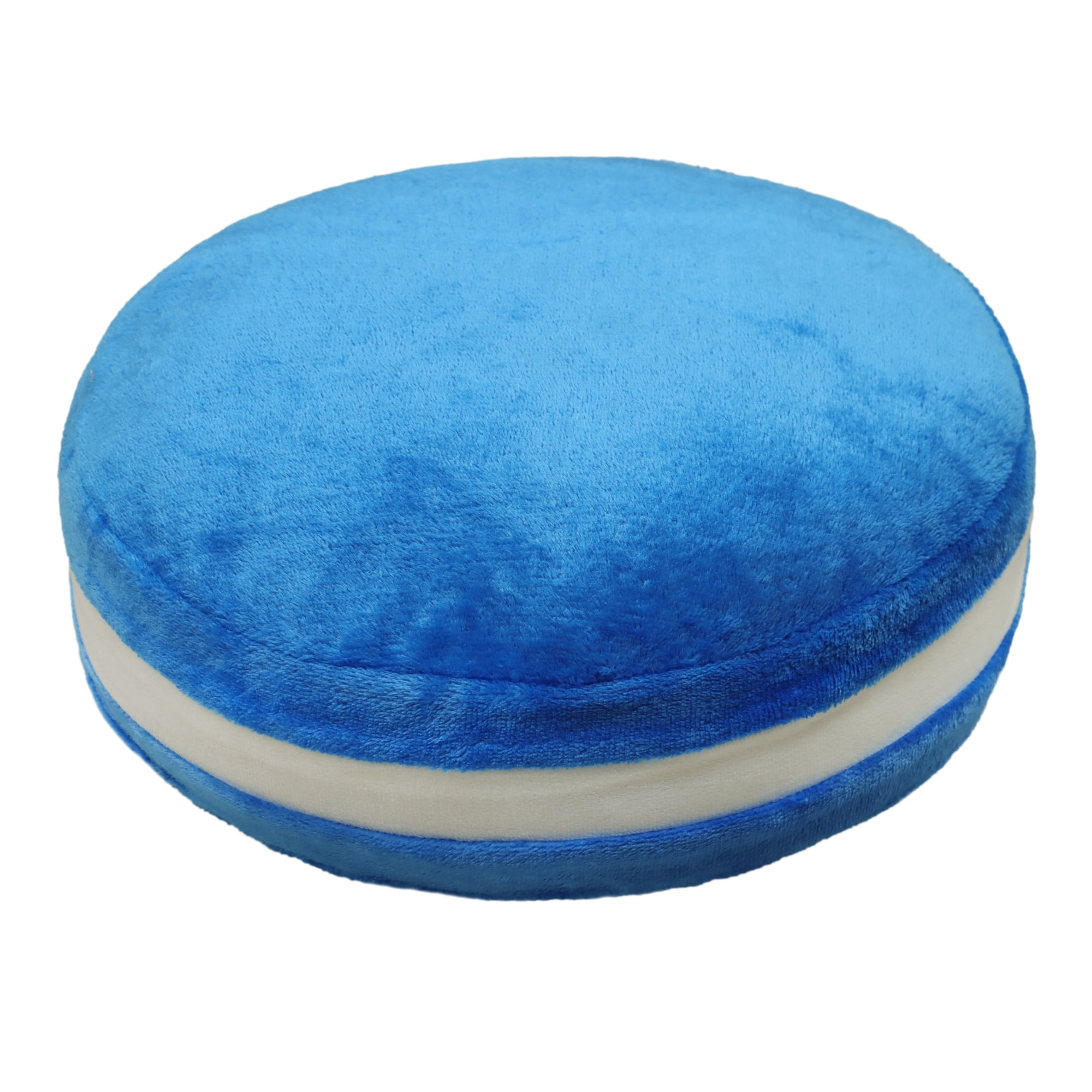 Mainstays Plush Macaron Shaped Throw Pillow, 12" Round, Blue