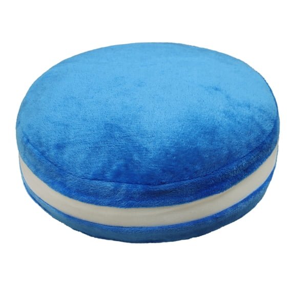 Mainstays Plush Macaron Shaped Throw Pillow, 12" Round, Blue