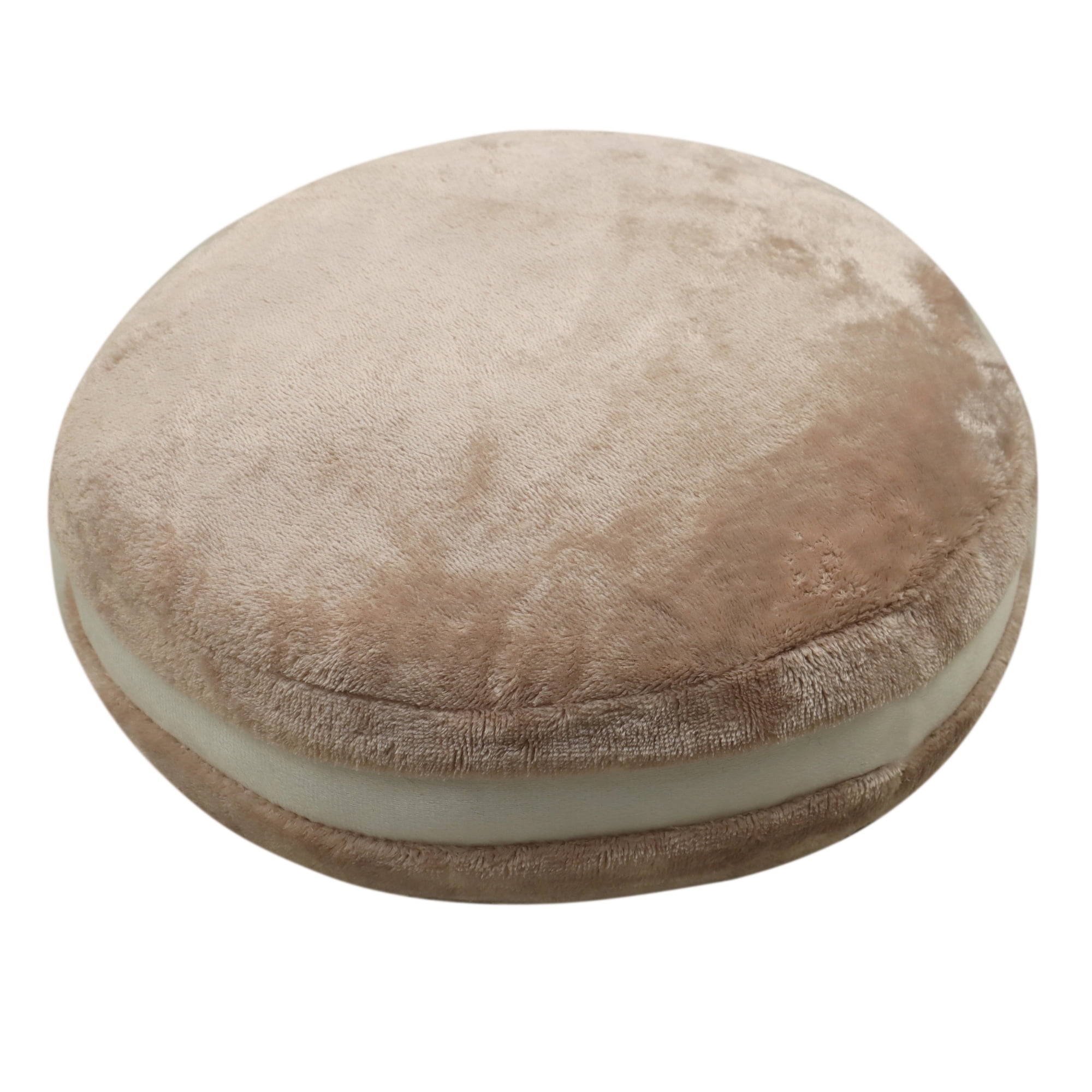Mainstays Luxurious Fur Macaron Decorative Throw Pillow, 12" x 12", Brown
