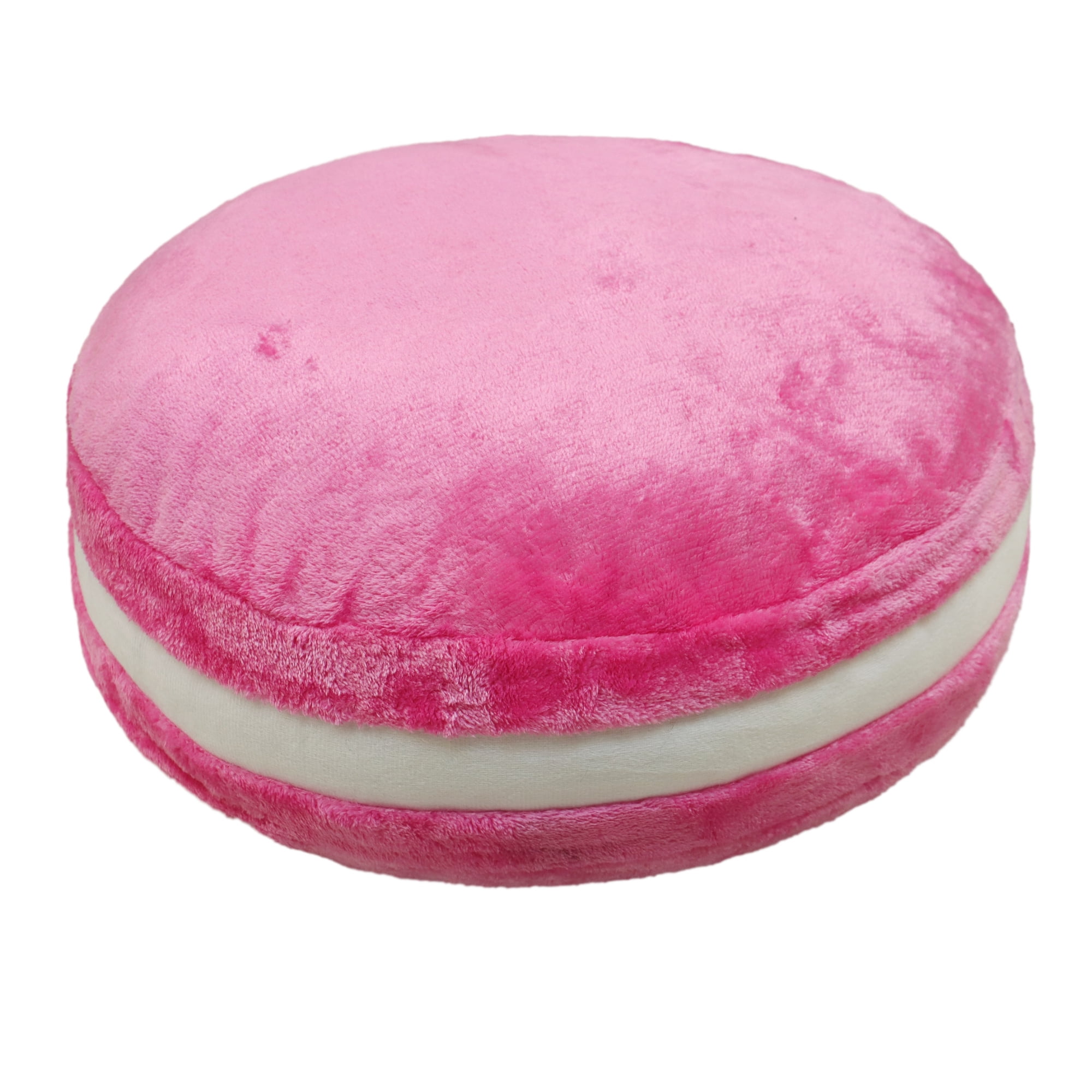 Mainstays Plush Macaron Shaped Throw Pillow, 12" Round, Pink
