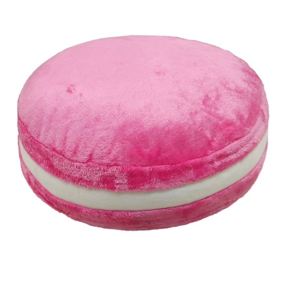 Mainstays Plush Macaron Shaped Throw Pillow, 12" Round, Pink