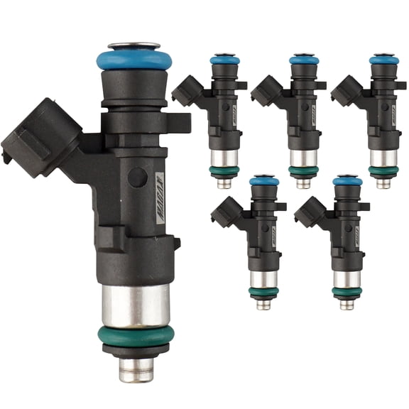 MACAX Set of 6 Fuel Injectors 0280158007 Replacement Compatible with Nissan Armada Frontier NV1500 Pathfinder Titan Xterra Suzuki Equator 4.0L 5.6L V6 V8 - Replaces FJ750 166007S000 62640 842-12298