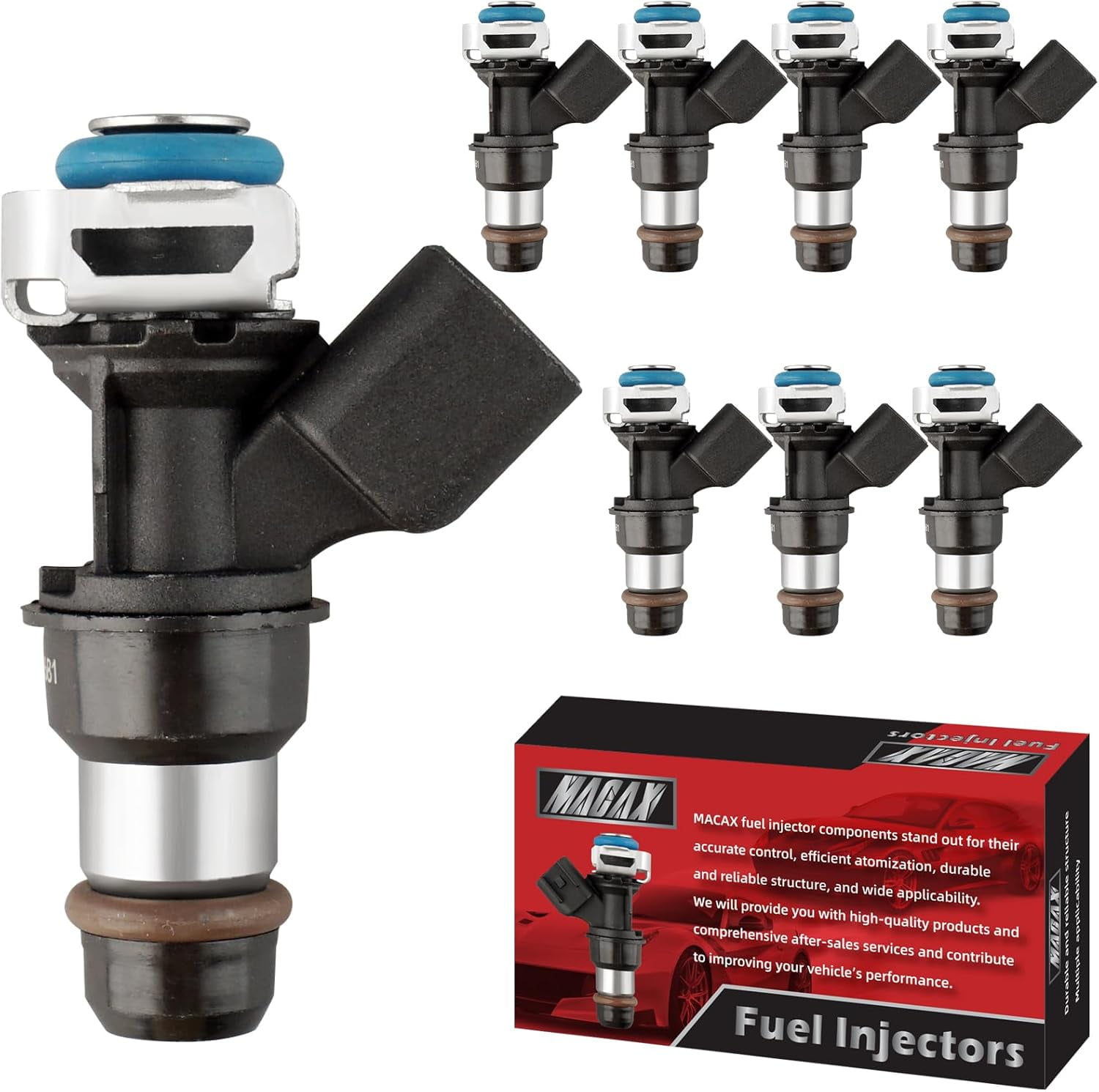 MACAX Set of 8 Fuel Injectors 12580681 Replacement Compatible with ...