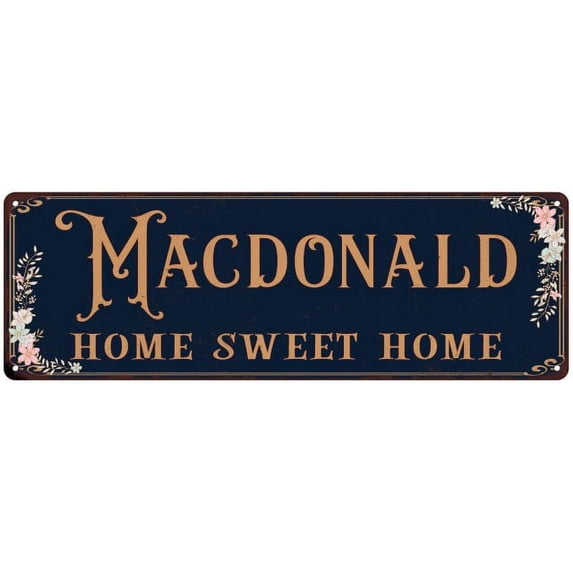 MACDONALD Home Sweet Home Victorian Look 8x24 Metal Sign 108240046960