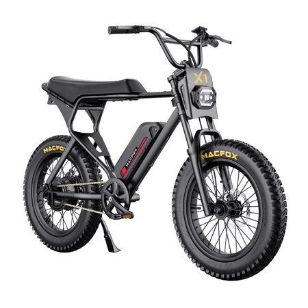 MACFOX Adult Electric Bike X1S, 20 in * 4 Fat Tire Ebike, 750WPeak Motor, 48V 10.8Ah Battery, Top Speed 25 mph 28 Miles, Road Electric Bike.