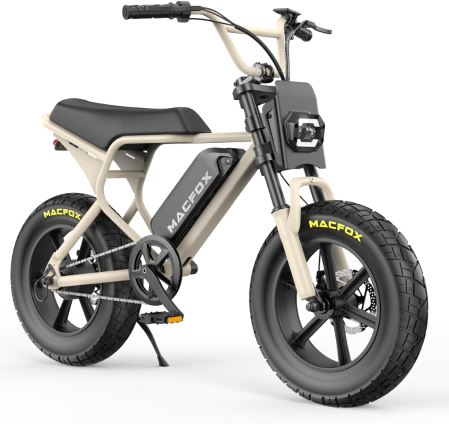 MACFOX M16 Mini Fat Tire Electric Bike for Teens, 750W Brushless Motor, 48V 10.4Ah Removable Battery, 20 MPH, 25 Mile Range, Wide 16x4 Tires, UL Certified (Grey)