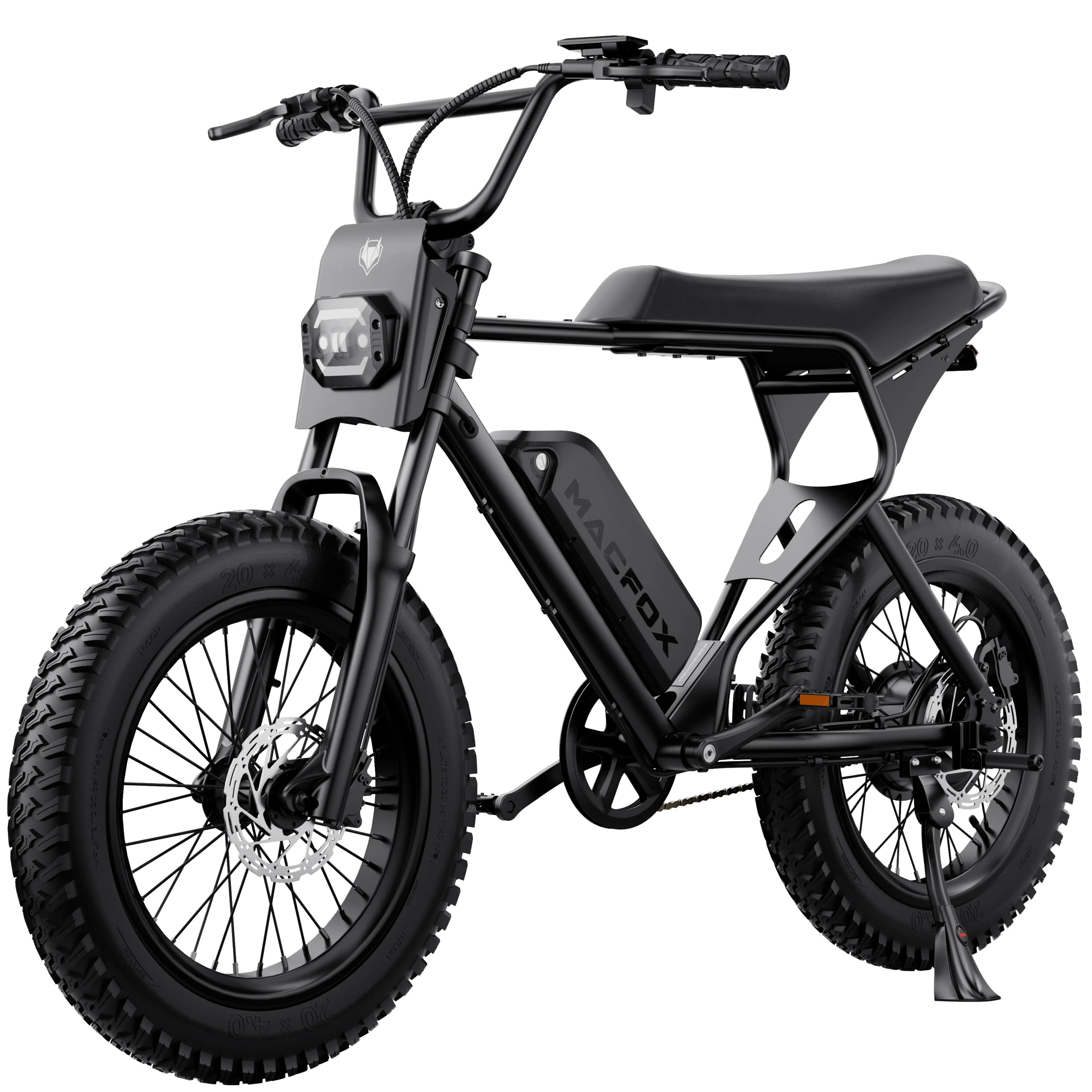 MACFOX X1S Adult Electric Bike, 750W, 20 MPH Max Speed, 28-56 Mile Range (PAS1), 20"x4" Fat Tires, City & School Commuting, UL2849, Class-2