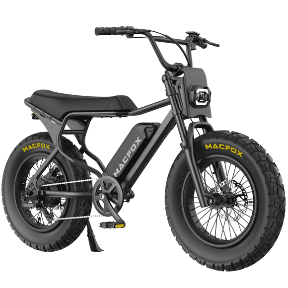 MACFOX X7 Adult Electric Bike, 750W E-Bike, 25 MPH, 48V 13Ah removable battery, 35-mile range, hydraulic brakes, upgraded 20x5.0 wide rear tire.