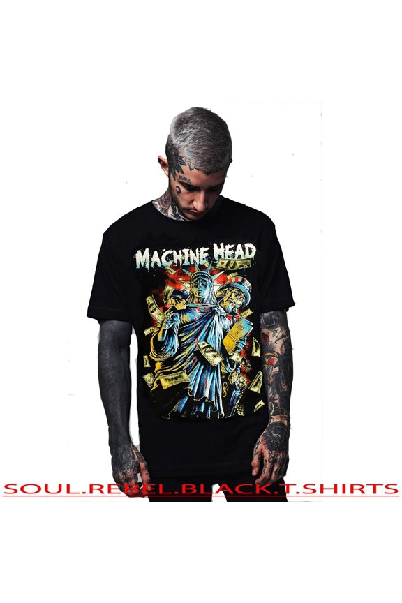 MACHINE HEAD IN COMES THE FLOOD HAR PUNK ROCK T SHIRTS MEN'S SIZES
