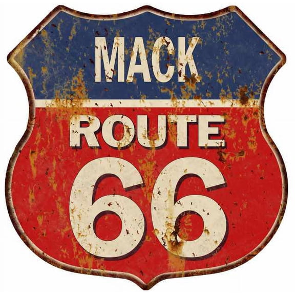 MACK Route 66 Sign Shield Metal Gift Man Cave Red 211110005090