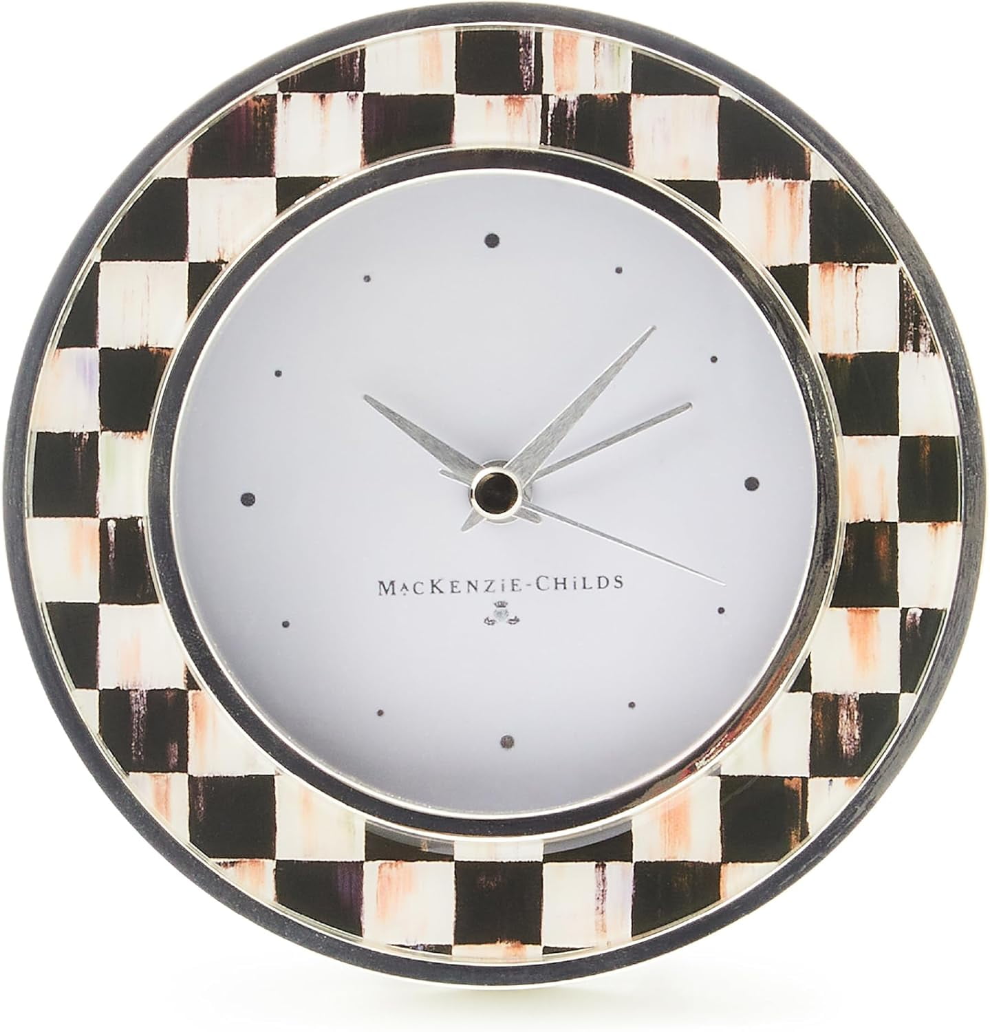 MACKENZIE-CHILDS Silver-Plated Round Desk Clock, Decorative Clock for ...
