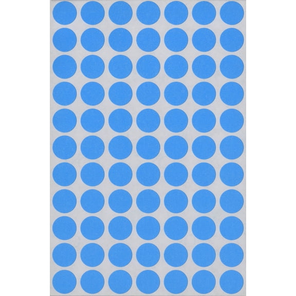 MACO 1/2" Dia. Light Blue Round Color-Coding Labels, 800 per Box