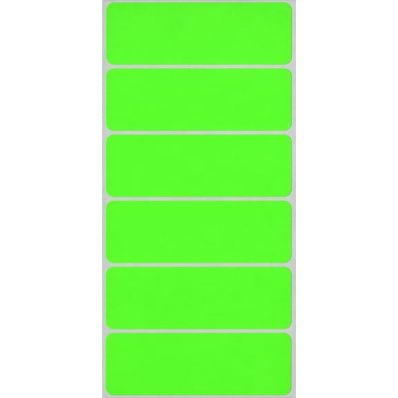 MACO 1" x 3" Green Neon Rectangle Color-Coding Labels, 200 per Box