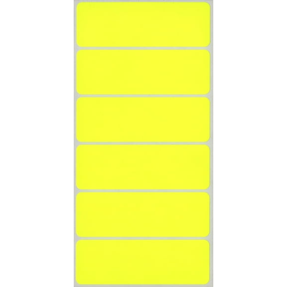 MACO 1" x 3" Yellow Neon Rectangle Color-Coding Labels, 200 per Box