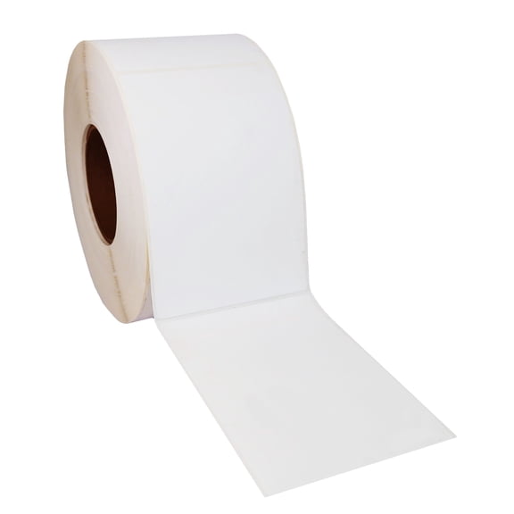 MACO 4" x 6" Direct Thermal White Labels, 1000 White Labels/Roll, 4 Rolls/Each