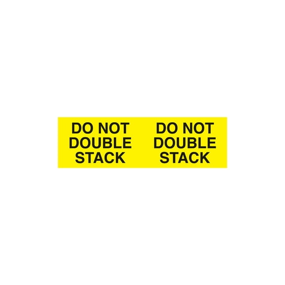 MACO "Do Not Double Stack", 3" x 10", Fluorescent Yellow, 250 Labels/Roll, 1 Roll Each