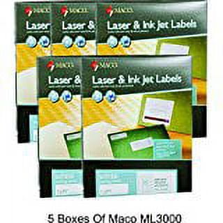 MACO Laser/Ink Jet White Address Labels, 1 x 2-5/8 Inches, 30 Per Sheet, 3000 Per Box (ML-3000) (5 Boxes)