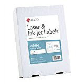 MACO Laser/Ink Jet White Address Labels, 1 x 4 Inches, 20 Per Sheet, 5000 Per Box (ML-2000B)