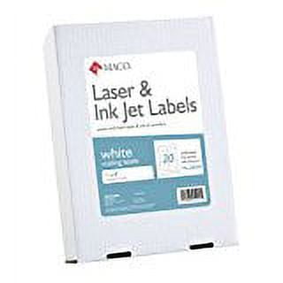 MACO Laser/Ink Jet White Address Labels, 1 x 4 Inches, 20 Per Sheet, 5000 Per Box (ML-2000B)