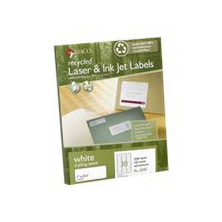 MACO Recycled Laser/Ink Jet White Address Labels, 1" x 2-5/8", 30 per sheet, 3000 per Box