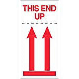 MACO "This End Up", 4" x 8", Red/White, 500 Labels/Roll, 1 Roll Each