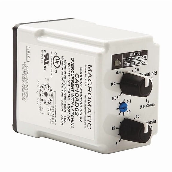 Macromatic Current Sensing Relay,SPDT Form,120VAC CAP10AD62