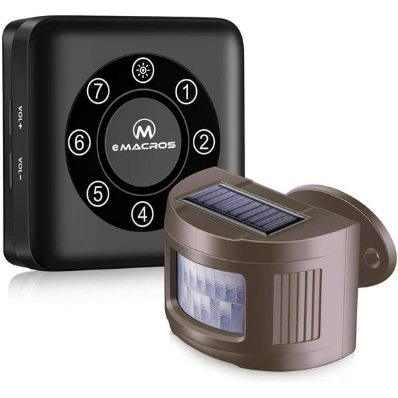 MACROS BT274-coffee-1R1S 1/2 Mile Range Solar Wireless Motion Sensor Household Sensor and Alarm
