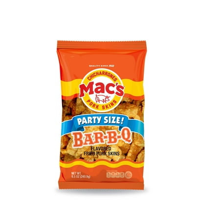 Mac’s Bar-B-Q Crispy Fried Pork Skins Party Size 8.5 oz Bag