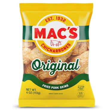 Mac's Original Chicharrones Pork Rinds, Pork Skins, 4 oz Bag