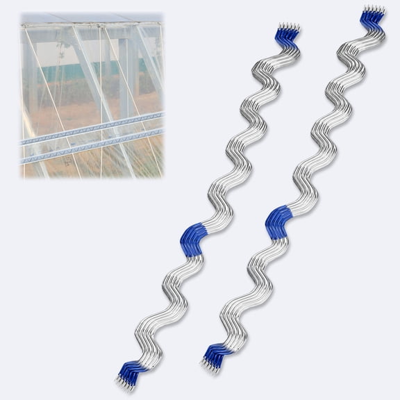 MACTANO 100 PCS Greenhouse Spring Wire, Greenhouse Lock Wire for Plastic Film and Shade Cloth Spring Lock Wire for Greenhouse Lock Channel Frames