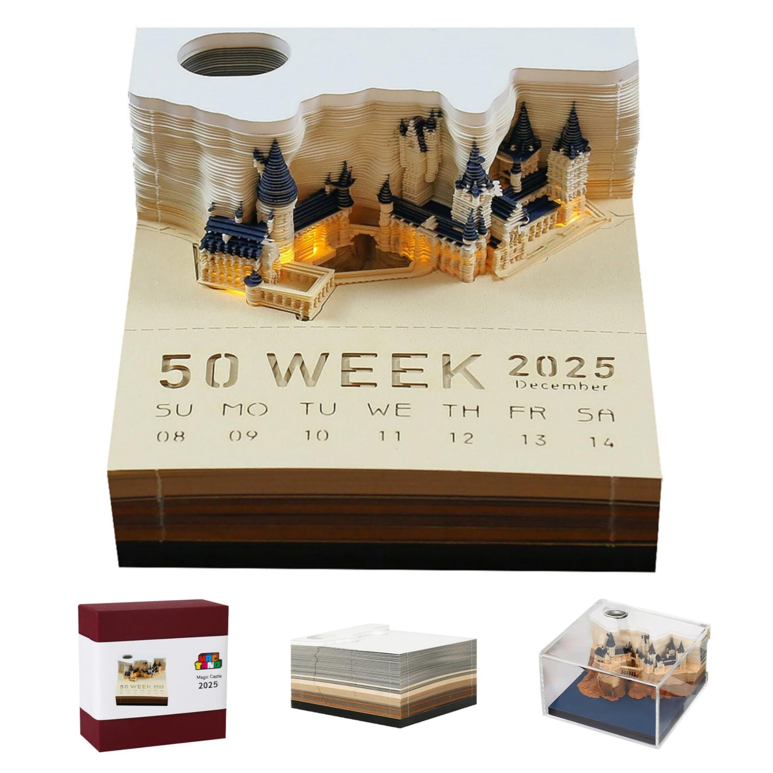 MACTANO 3D Art Calendar 2025, Time Piece Calendar Tear Away Paper