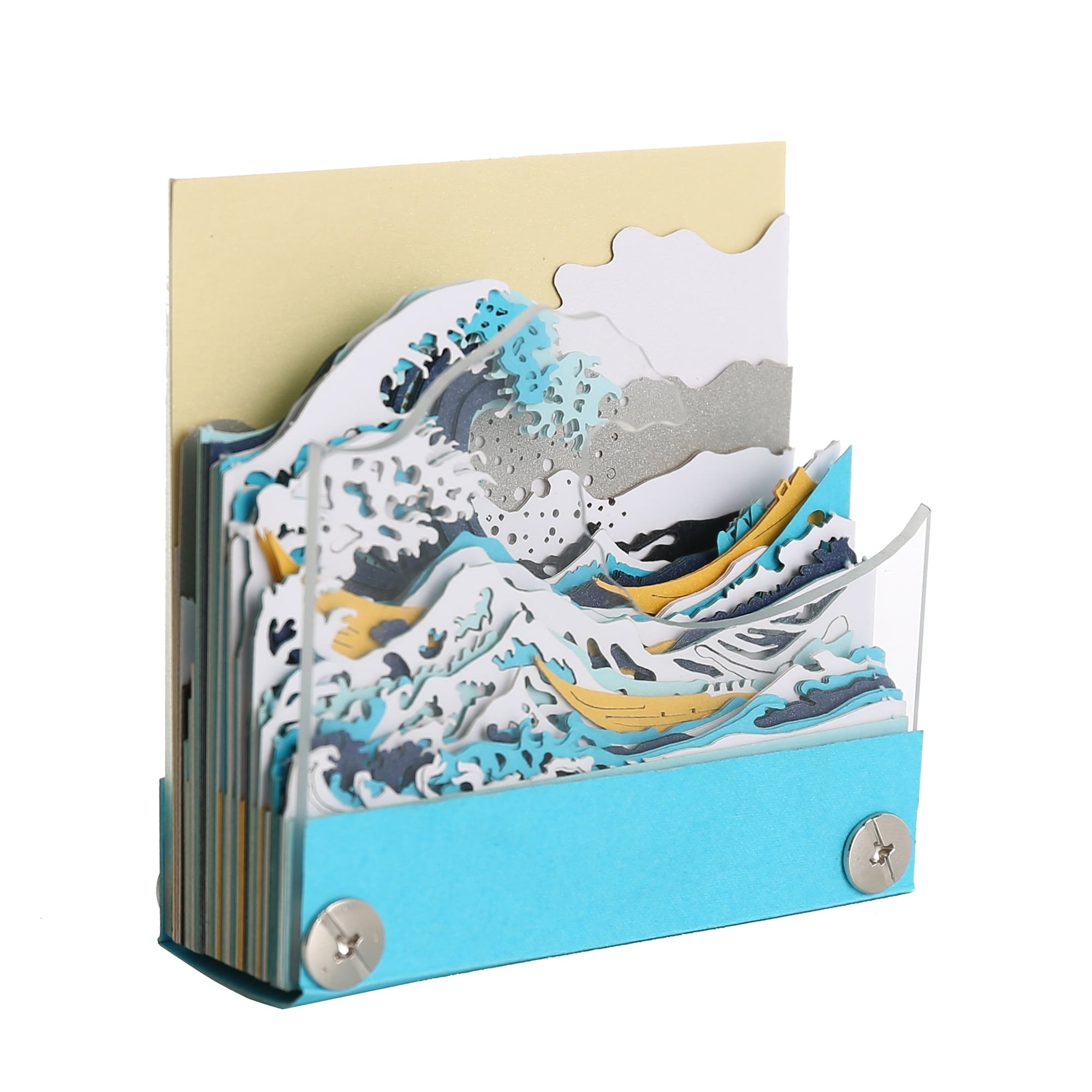 MACTANO 3D Art Sticky Notes Memo Pad The Great Wave Rip Away Paper