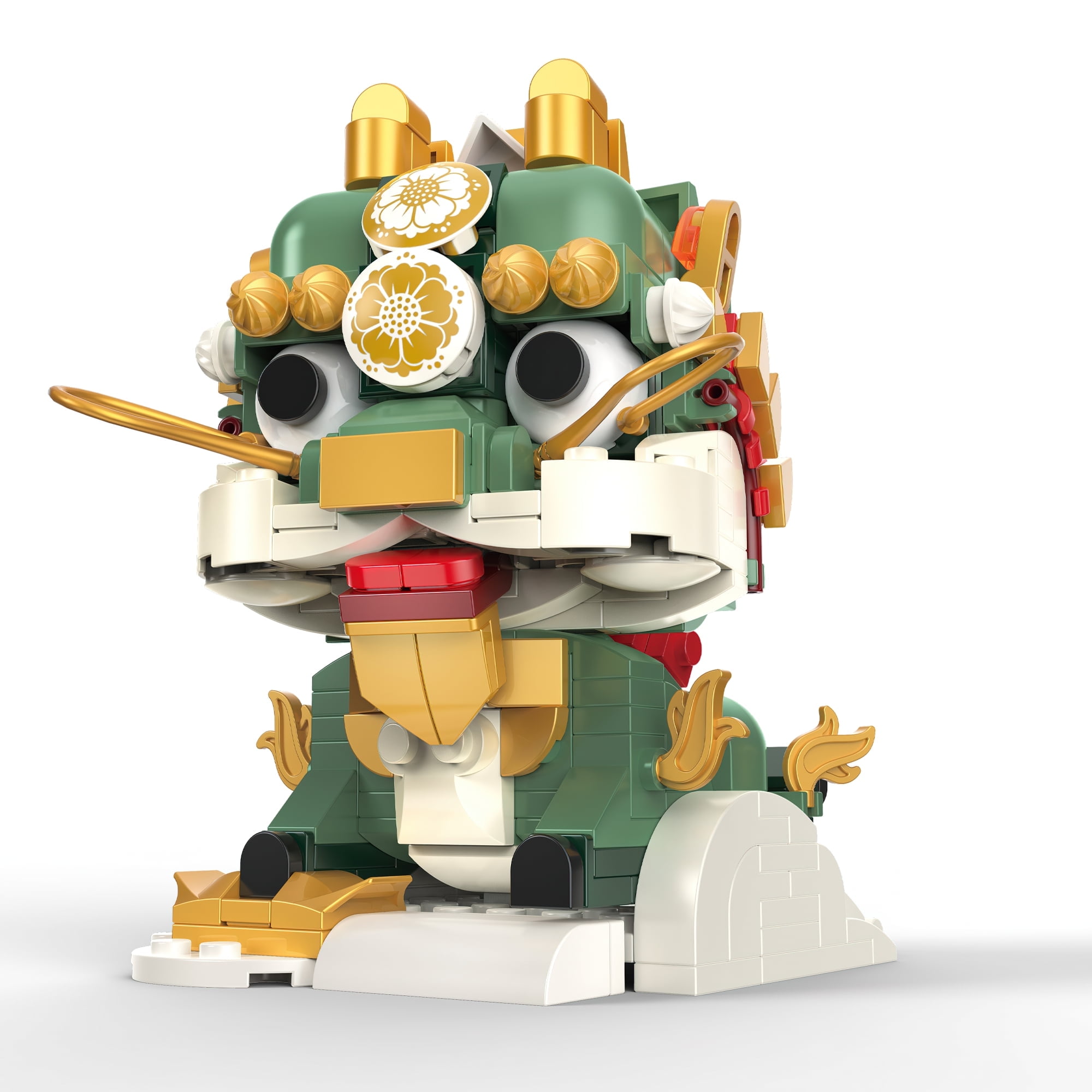 MACTANO Animal Building Block Set Kylin Lion Dance Lucky Toy Bricks for Kid Adult