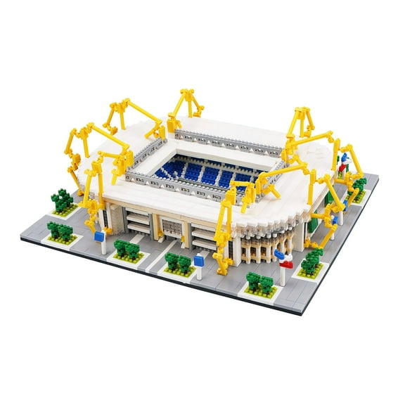 MACTANO Architectural Micro Mini Building Block Set Dortmund Soccer Stadium Kit Toy for Boys White