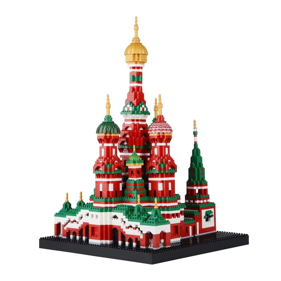 MACTANO Architecture Micro Mini Building Block Set Saint Basil's Cathedral Plastic Building Kit Multi Color