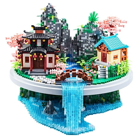 MACTANO Architecture Mini Building Block Set Chinese Ancient Peachtree House Kit Gift Multi Color