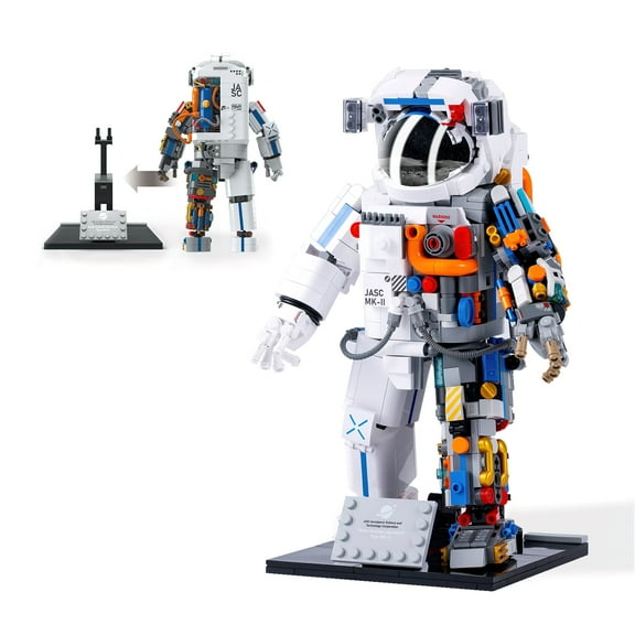 MACTANO Astronaut Building Block Set Space Universe Mechanical Spaceman Building Kit Toy Gift White