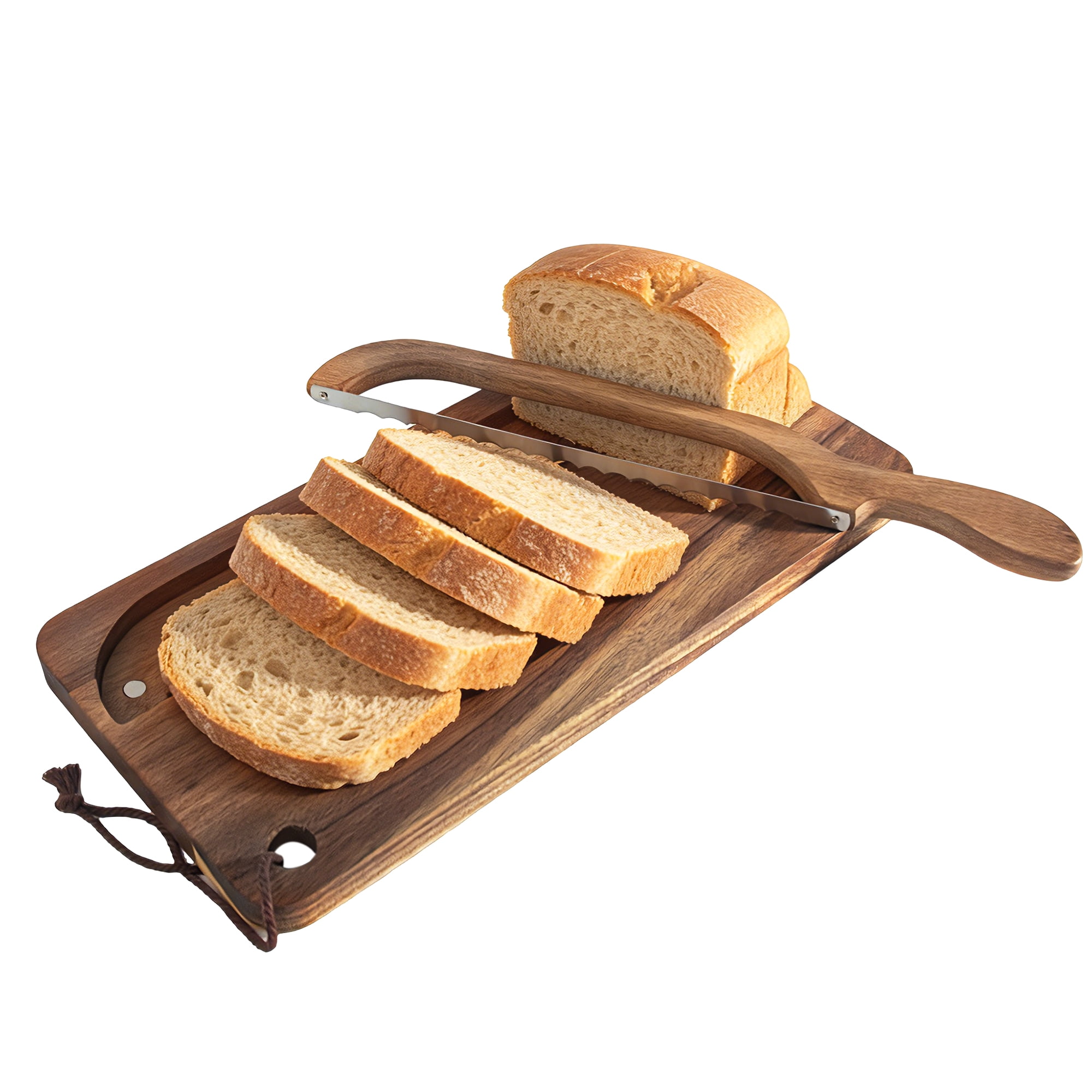 MACTANO Bow Knife And Board Set, Wooden Bread Bow Knife with Cutting Board Sourdough Manual Bread Slicer Tools for Kitchen