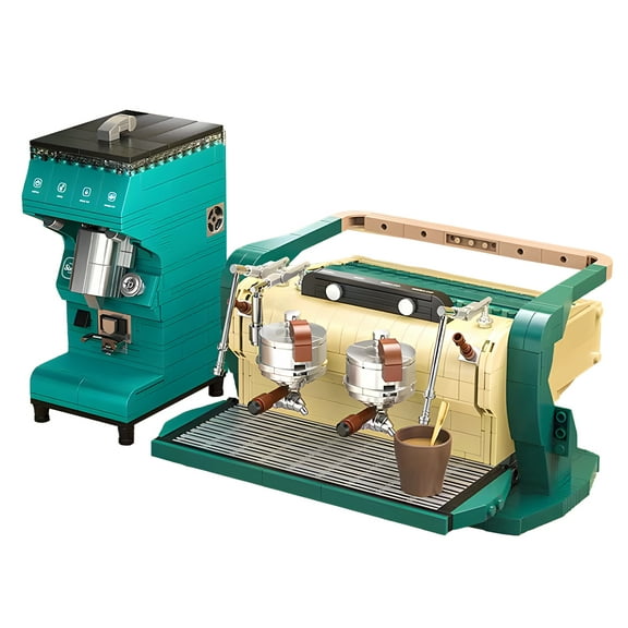MACTANO Building Block Set Coffee Machine Building Kit Toy for Adult Teen Blue 929PCS