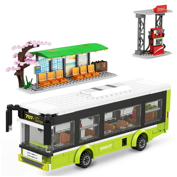 MACTANO Car Building Block Set Bus Building Brick Kit Plastic Toy Gift for Kid Adult 415PCS