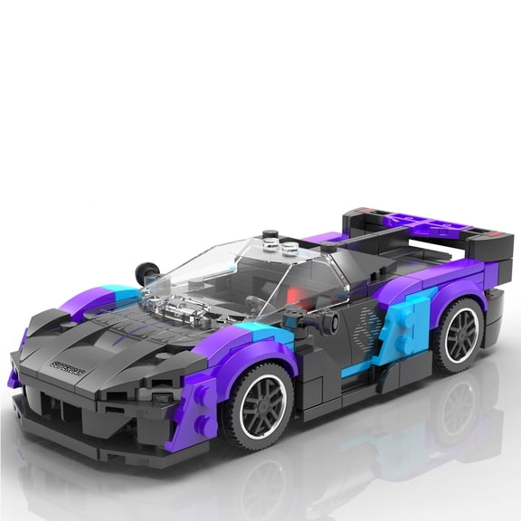 MACTANO Car Building Block Set Speed Champion Race Car Building Kit Toy Gift for Kid Adult Purple