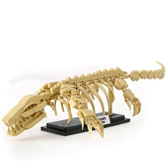 MACTANO Dinosaur Building Block Set Mosasaurus Fossils Building Bricks Kit Toy for Kid Adult Beige